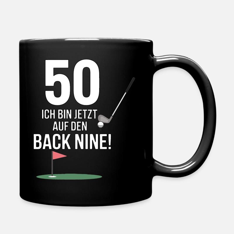 50 Jetzt auf den Back Nine Golf - Tasse einfarbig - Schwarz