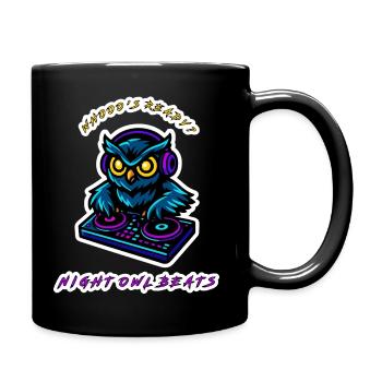 Night Owl Beats DJ Owl - Full Colour Mug - black - Right