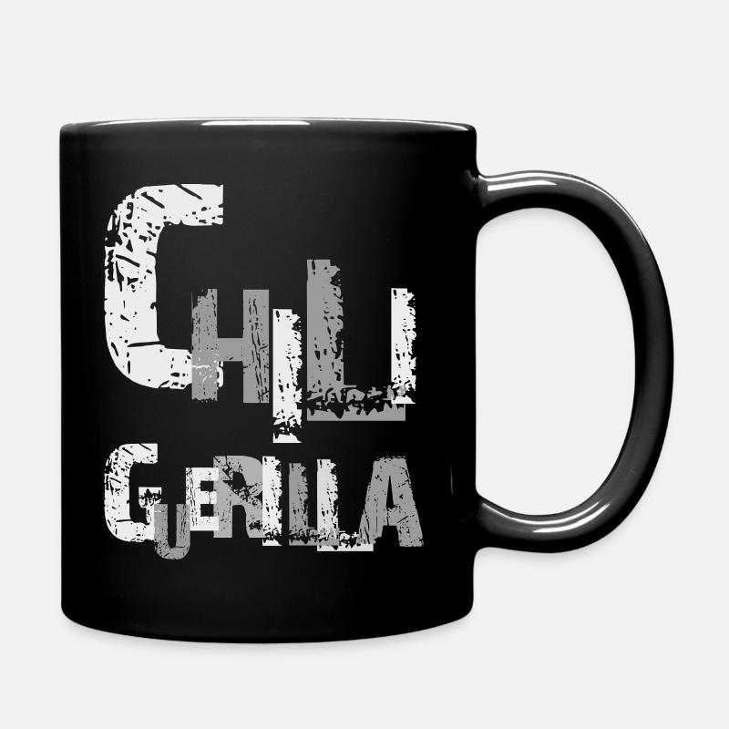 Chili Grunge Typography, Chiliguerilla - Tasse einfarbig - Schwarz