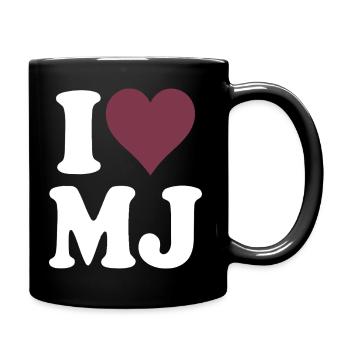 I Love Classic Burgundy Heart Design - Full Colour Mug - black - Right