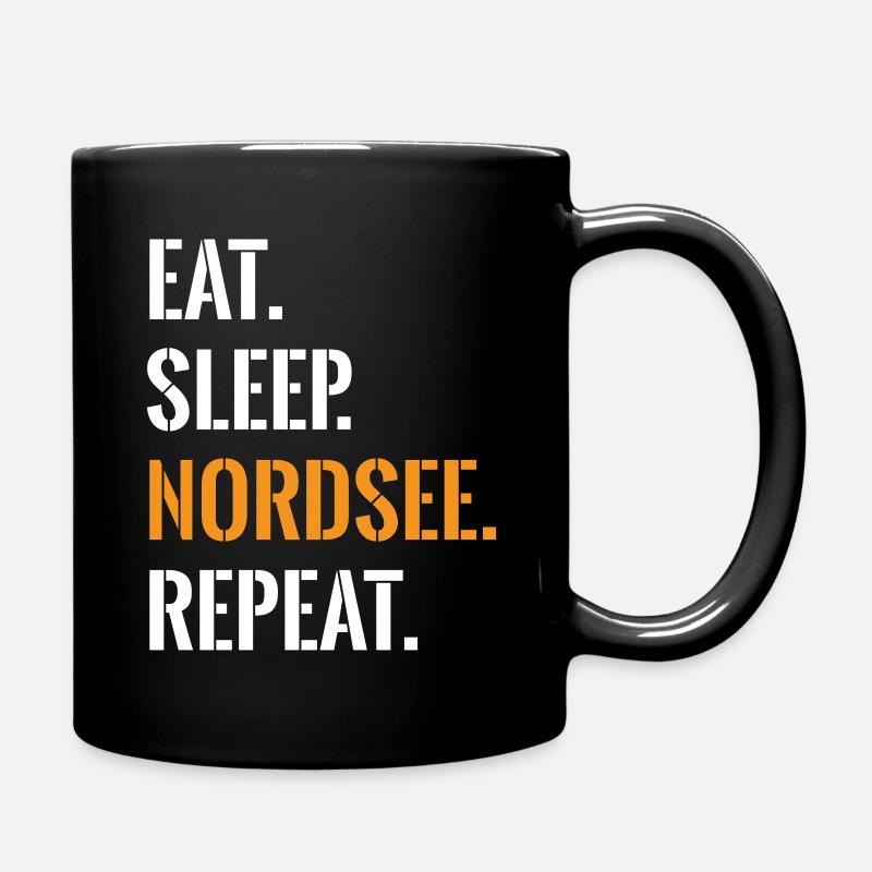Nordseefan Mange Sommeil Nordsee Répéter - Mug uni - noir