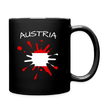Österreich Flagge Farbspritzer Austria Kleks - Tasse einfarbig - Schwarz - Rechts