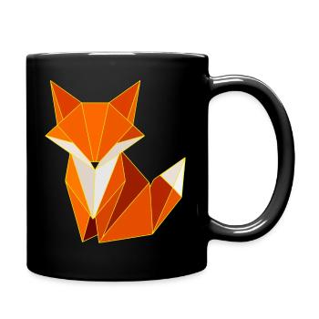 Fuchs Polygon Geometrie Design  - Tasse einfarbig - Schwarz - Rechts