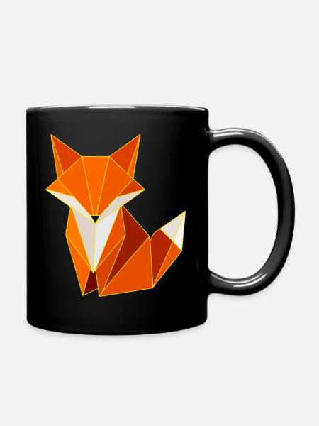 Fuchs Polygon Geometrie Design  - Tasse einfarbig - Schwarz