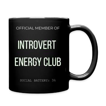 Introvert Energy Club - Lustig Social Battery Low - Full Colour Mug - black - Right