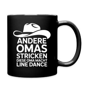 Tanzende Oma - Tasse einfarbig - Schwarz - Rechts