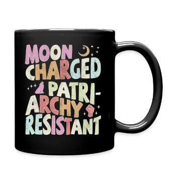 Chargé de lune, résistant au patriarcat - pastel - Mug uni - noir - Droite