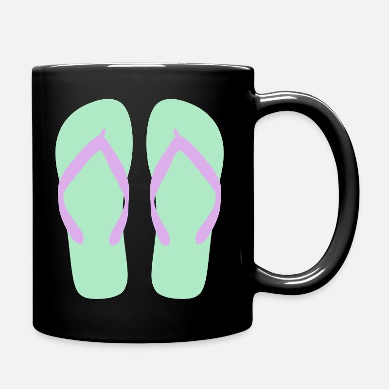 Mint Flip Flops Lavender Straps - Full Colour Mug - black