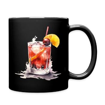 Water Glass Watercolor Citrus - Full Colour Mug - black - Right