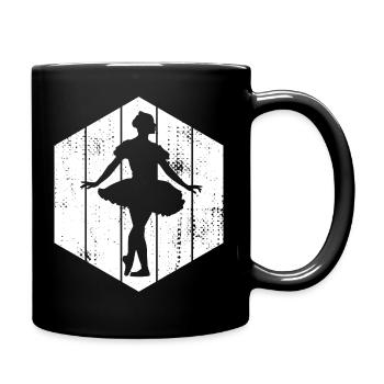 Ballett Mädchen Zeichnung - Tasse einfarbig - Schwarz - Rechts