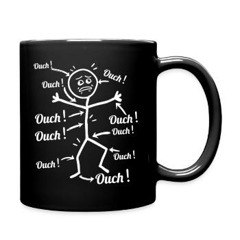 Humor, Sport & Gesundheit – Stickman, autsch, mal partout. - Tasse einfarbig - Schwarz - Rechts
