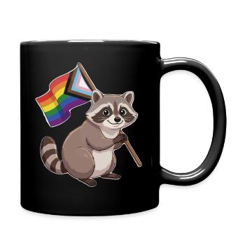 LGBTQ-Pride-Monat – Lustiger Pride-Waschbär - Tasse einfarbig - Schwarz - Rechts