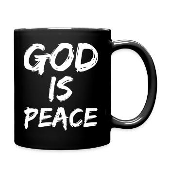 god is peace - Tasse einfarbig - Schwarz - Rechts