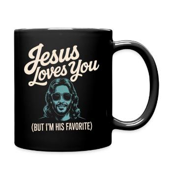 T-shirt préféré de Jesus Loves You - Mug uni - noir - Droite