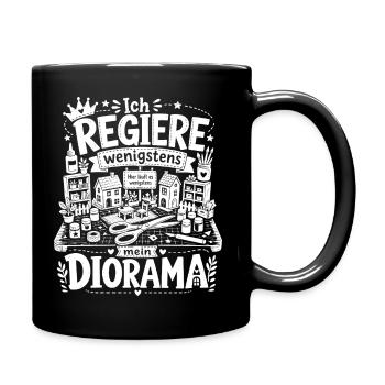 Ich regiere wenigstens mein Diorama - Tasse einfarbig - Schwarz - Rechts