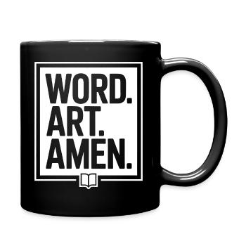 Wortkunst Amen Typografie T-Shirt - Tasse einfarbig - Schwarz - Rechts