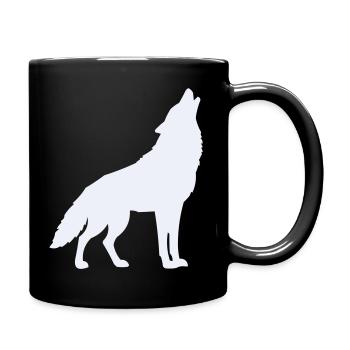 Wolf Silhouette Moonlight - Full Colour Mug - black - Right