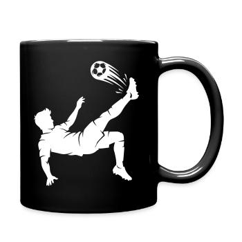 Fallrückzieher Fussball Silhouette - Tasse einfarbig - Schwarz - Rechts