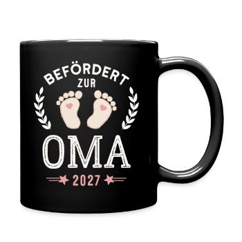 Befördert zur Oma 2027 Neue Großmutter - Tasse einfarbig - Schwarz - Rechts