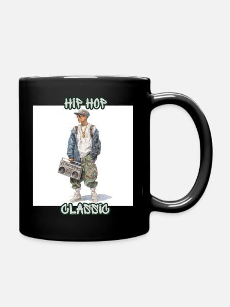 HipHop Classic Boombox Style - Full Colour Mug - black