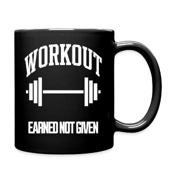 Workout Earned Not Given Gym T-Shirt - Full Colour Mug - black - Right