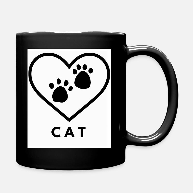 Katzenliebe gross - Tasse einfarbig - Schwarz