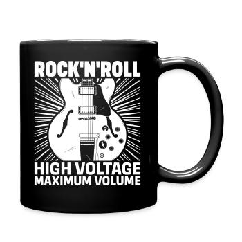 Rock'N'Roll High Voltage Guitar - Full Colour Mug - black - Right