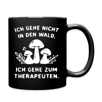Therapiewald Pilzhumor - Tasse einfarbig - Schwarz - Rechts