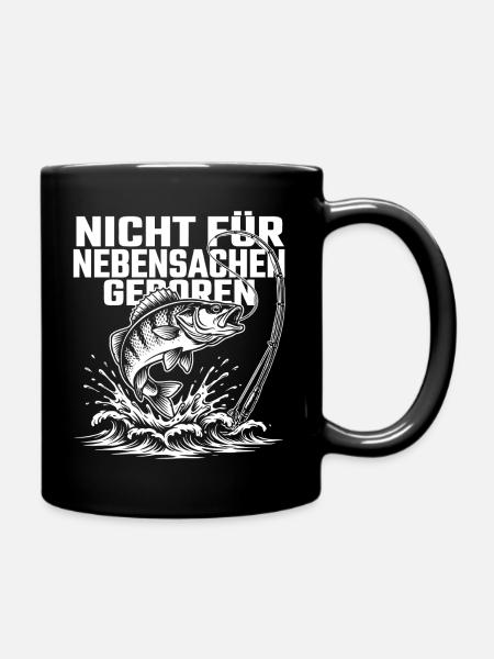 Angeln Humor - Tasse einfarbig - Schwarz