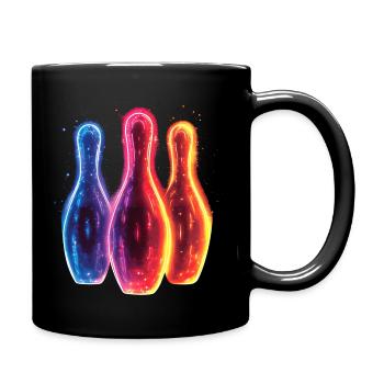 Bowling Synthwave - Tasse einfarbig - Schwarz - Rechts