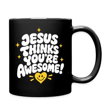 Jésus te trouve génial - Mug uni - noir - Droite