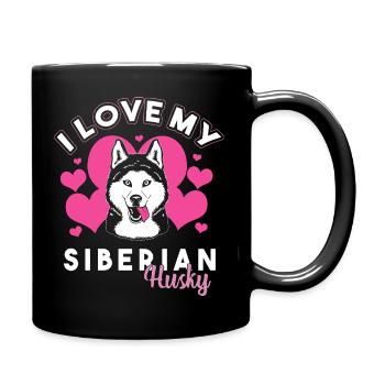 Husky sibérien - Mug uni - noir - Droite
