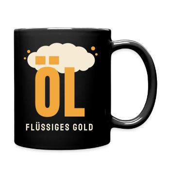 Öl Bier lustiger Spruch Bierliebhaber Geschenk - Tasse einfarbig - Schwarz - Rechts