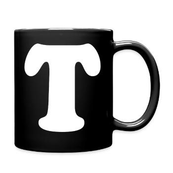 Large T Style Print | Letter T | T Logo - Full Colour Mug - black - Right