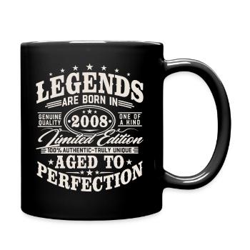 2008 Jahrgang geboren Legenden Vintage Geburtstag - Tasse einfarbig - Schwarz - Rechts