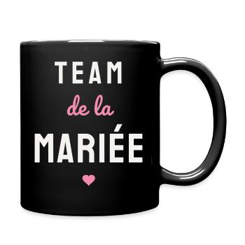 Team de la Mariée EVJF Coeur Mariage Fête Copines - Tasse einfarbig - Schwarz - Rechts