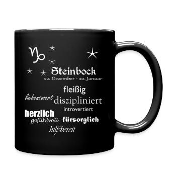 Steinbock_Sternzeichen - Tasse einfarbig - Schwarz - Rechts