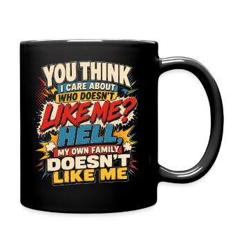 Black Humor Family Quote Sarcasm Comic Book - Full Colour Mug - black - Right