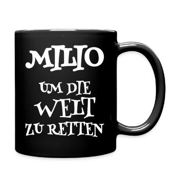Spruch Milio - Tasse einfarbig - Schwarz - Rechts