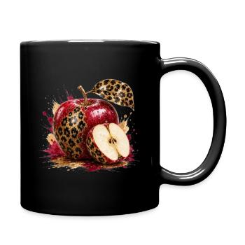 Pomme glamure léopard - Mug uni - noir - Droite