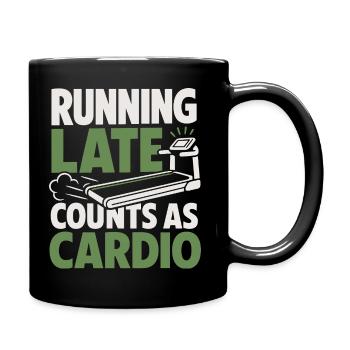Courir tard compte comme un tapis de course cardio - Mug uni - noir - Droite