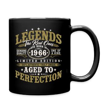 1966 Jahrgang Vintage Geburtstag Geschenk Retro - Tasse einfarbig - Schwarz - Rechts
