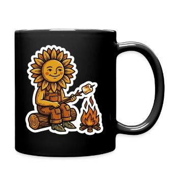 Sunflower Campfire Marshmallow - Full Colour Mug - black - Right