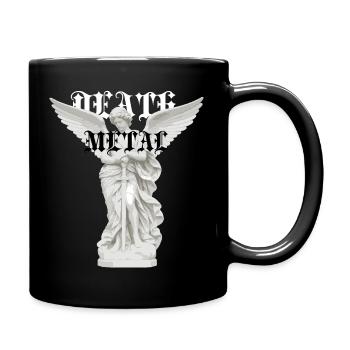 Metalltypografie der geflügelten Engelsstatue - Tasse einfarbig - Schwarz - Rechts