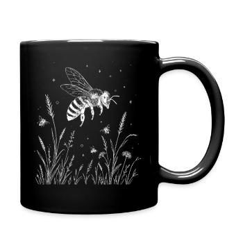 Bee Flowers - Full Colour Mug - black - Right