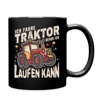 Ich Fahre Traktor Bevor Ich Laufen Kann - Tasse einfarbig - Schwarz - Rechts