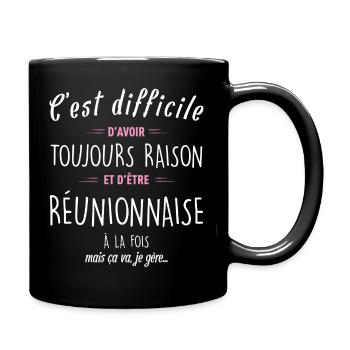 C Est Difficile D Avoir Toujours Raison Et D Et... - Mug uni - noir - Droite