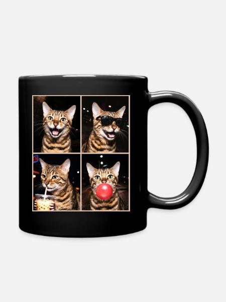 Katzen Bengal Katze - Tasse einfarbig - Schwarz