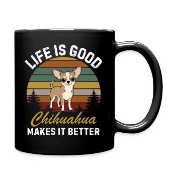Chihuahua-Hundeliebhaber-Geschenk für Chihuahua-Mama - Tasse einfarbig - Schwarz - Rechts