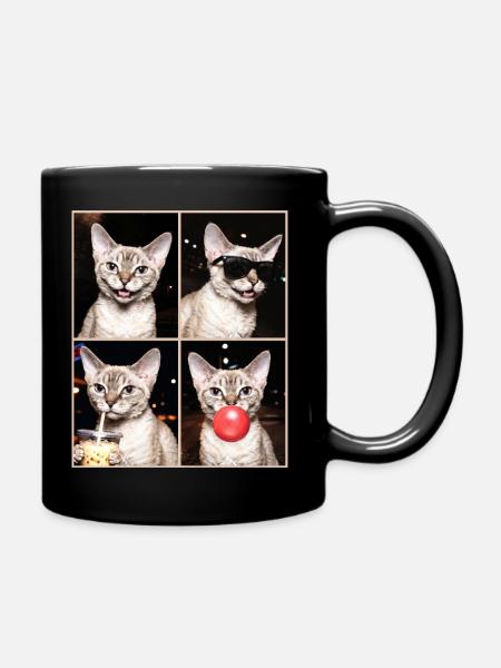 Katzen Devon Rex Katze - Tasse einfarbig - Schwarz